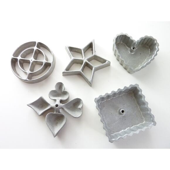 Vintage Pastry Aluminum Molds Baking Swedish Cookie Molds - Picture 1 of 5
